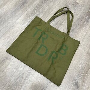 Troubadour TRDR Canvas Tote Bag Olive Green Graphic Logo Large Shopper B Corp